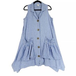 For Cynthia Blue and White Striped Dress